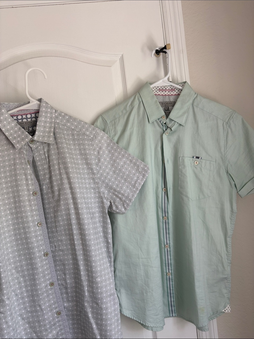 Ted Baker London Short-Sleeve Button-Down Shirt in Mint Green